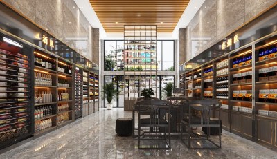 新中式烟酒店3D模型下载